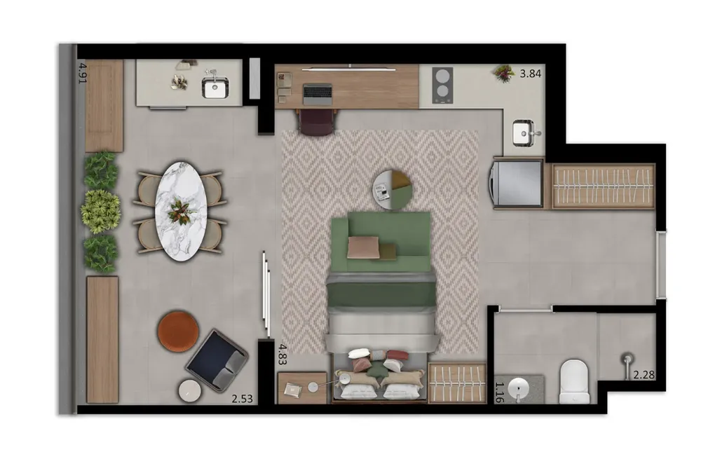 Apartamento, 1 quarto, 19 m² - Foto 3