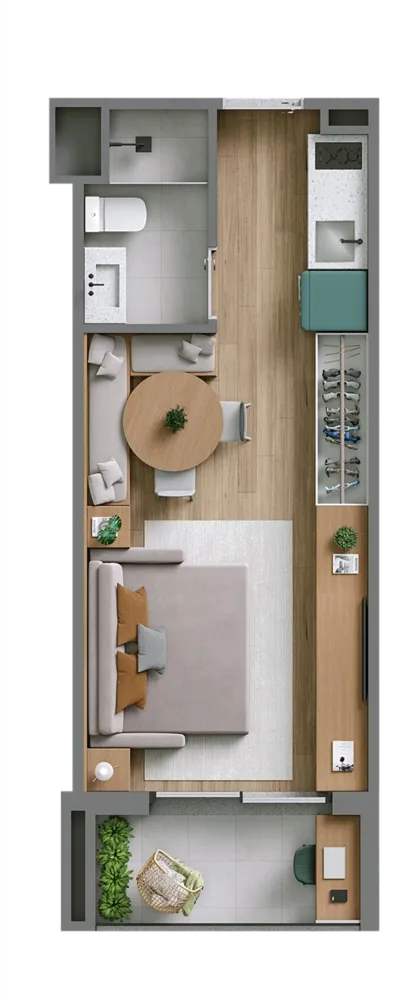 Apartamento, 1 quarto, 34 m² - Foto 2