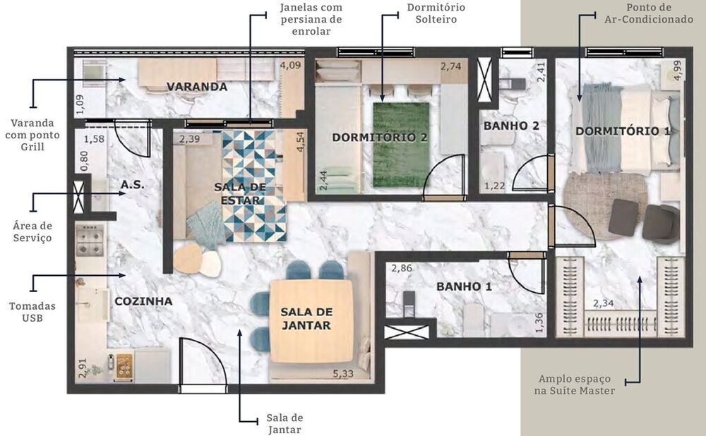 Apartamento à venda com 2 quartos, 74m² - Foto 4