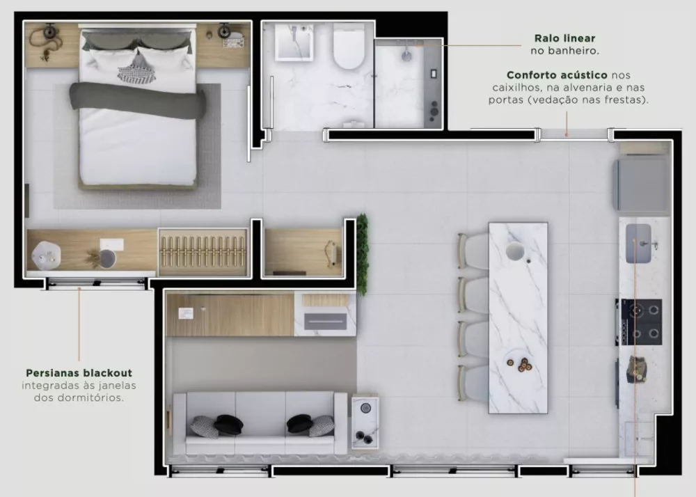 Apartamento, 2 quartos, 35 m² - Foto 1