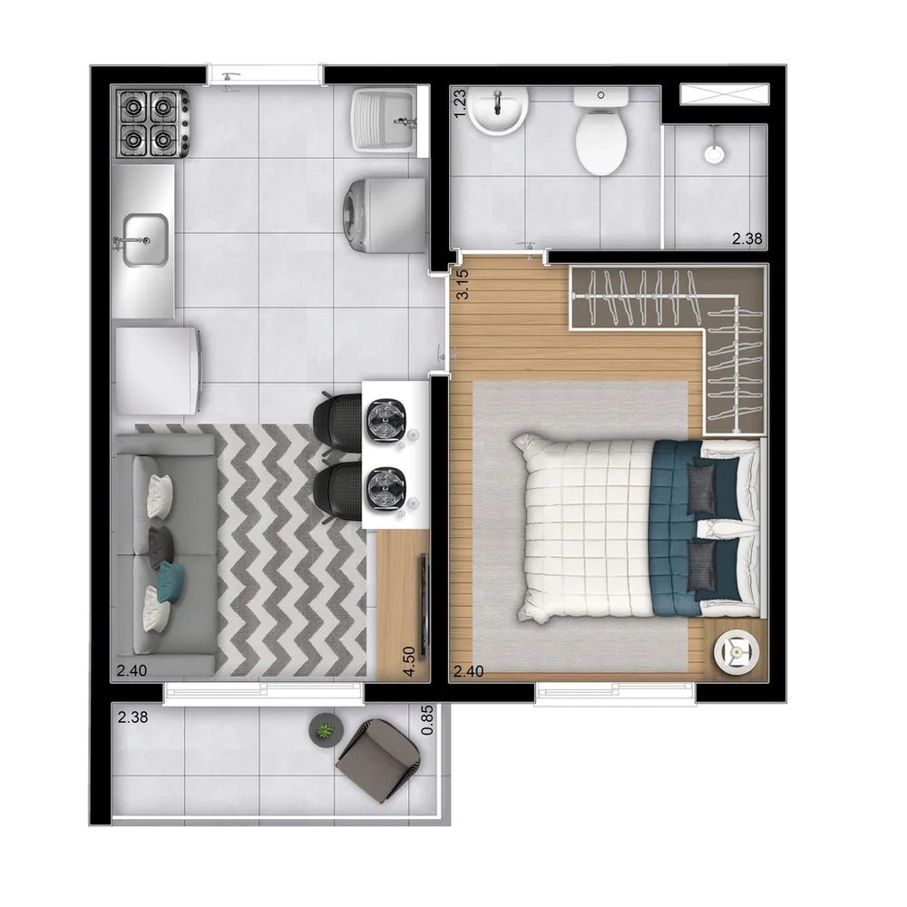 Apartamento, 1 quarto, 30 m² - Foto 4