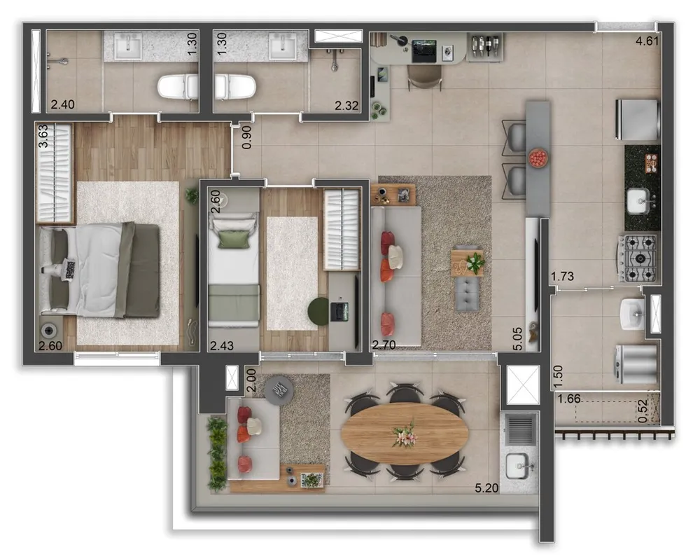 Apartamento, 2 quartos, 90 m² - Foto 4