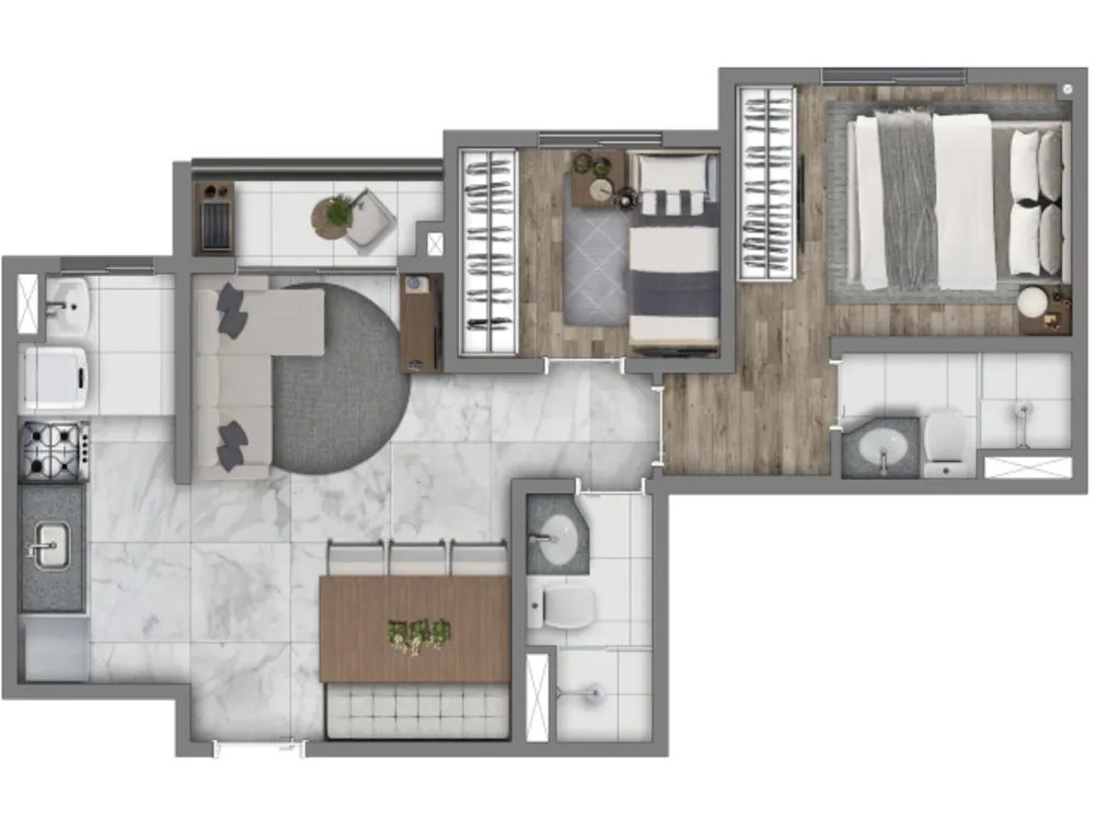 Apartamento, 2 quartos, 45 m² - Foto 1