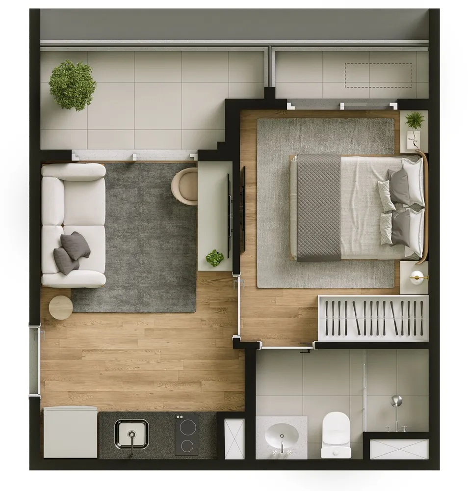 Apartamento, 1 quarto, 26 m² - Foto 3