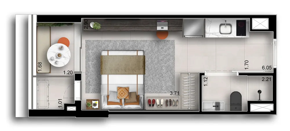 Apartamento, 1 quarto, 34 m² - Foto 1