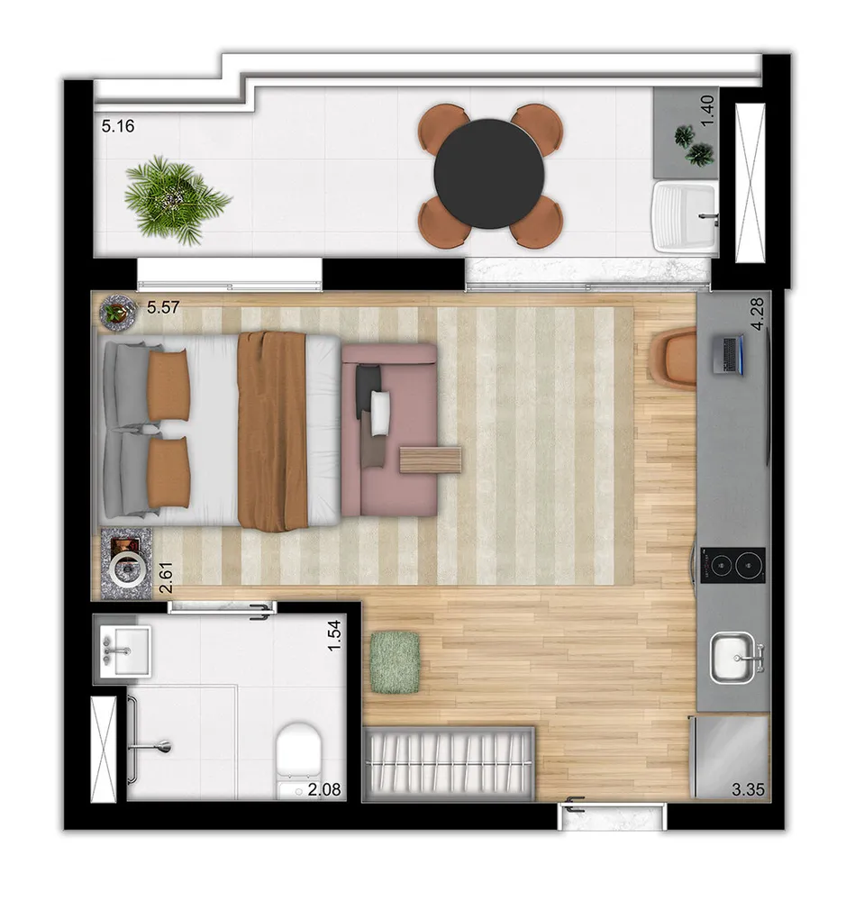 Apartamento, 1 quarto, 53 m² - Foto 3