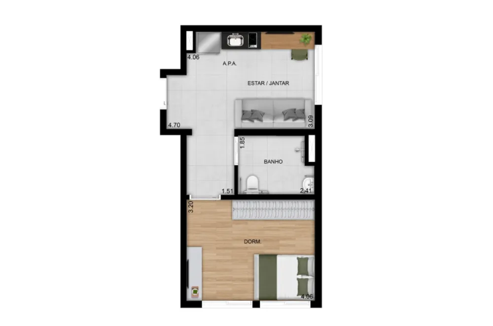 Apartamento, 1 quarto, 40 m² - Foto 1