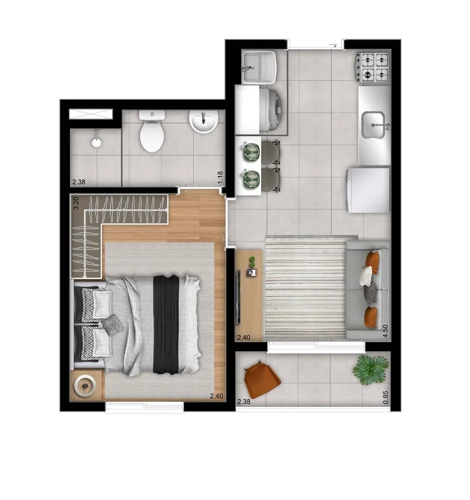 Apartamento, 2 quartos, 35 m² - Foto 1