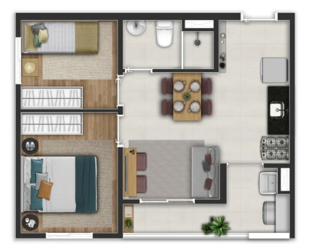 Apartamento, 2 quartos, 36 m² - Foto 2