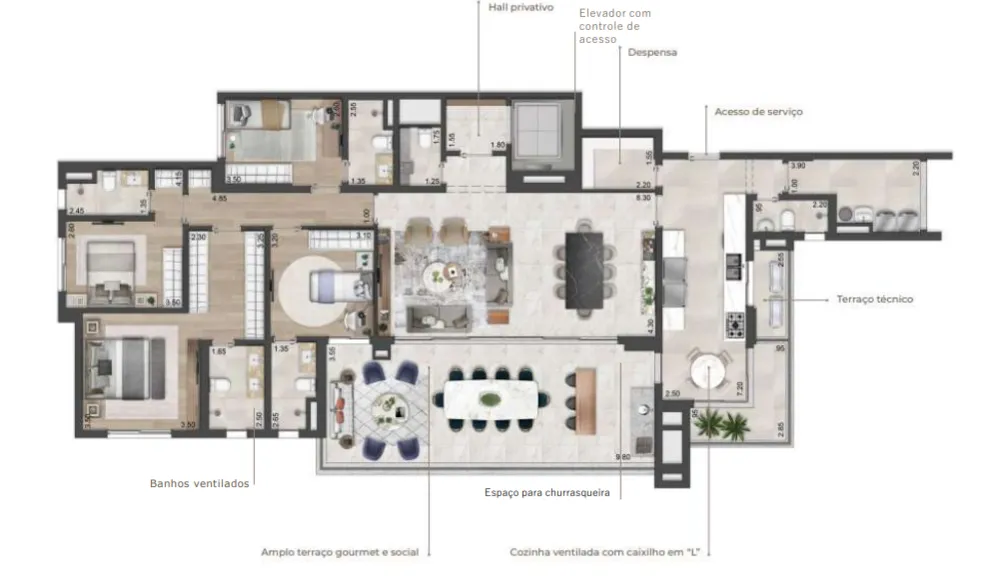 Apartamento, 4 quartos, 174 m² - Foto 3