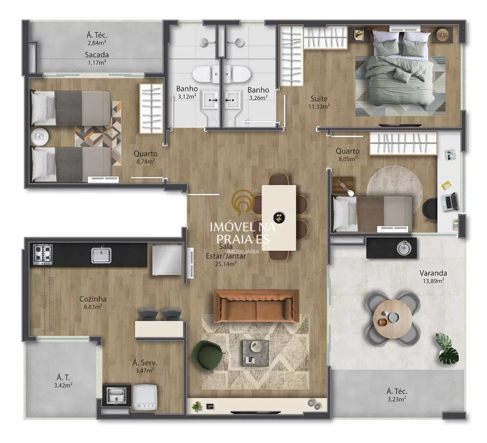Apartamento, 3 quartos, 70 m² - Foto 2