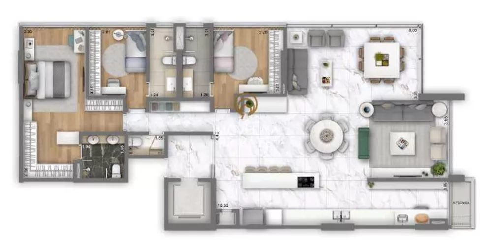 Apartamento à venda com 3 quartos, 159m² - Foto 6