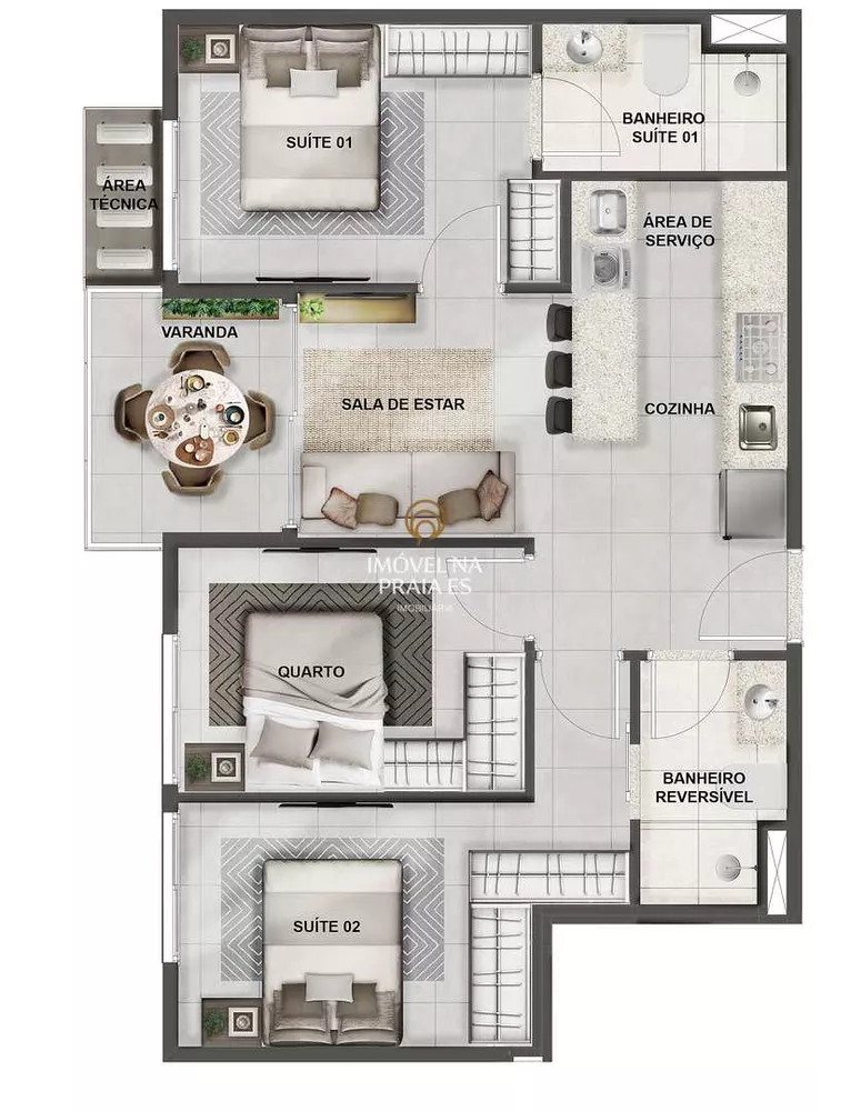 Apartamento à venda com 3 quartos, 68m² - Foto 4