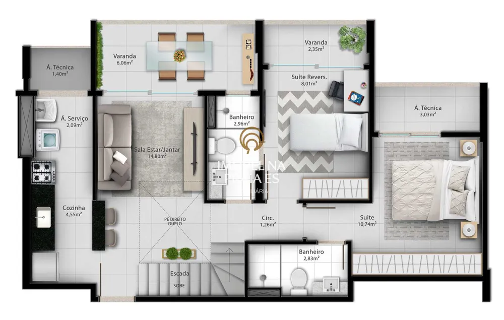 Cobertura, 2 quartos, 124 m² - Foto 1