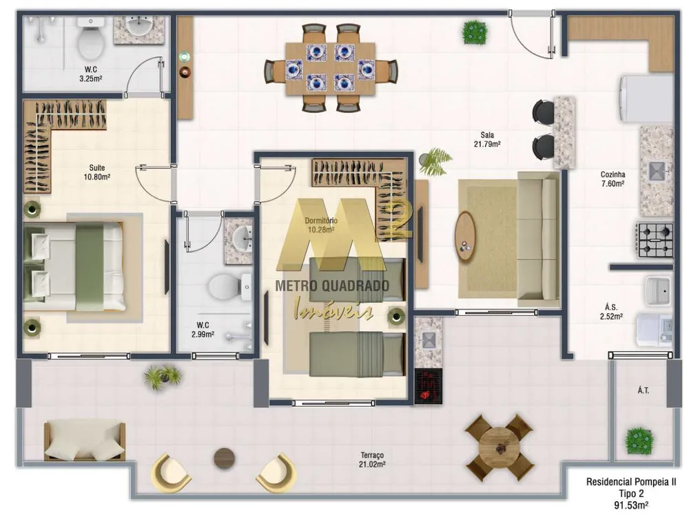 Apartamento, 2 quartos, 96 m² - Foto 3