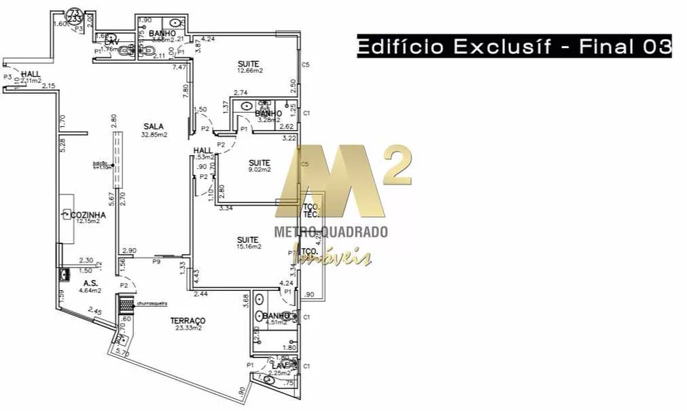 Apartamento à venda com 3 quartos, 145m² - Foto 2