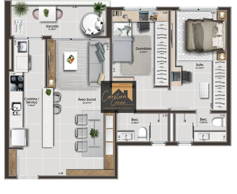 Apartamento, 2 quartos, 77 m² - Foto 3