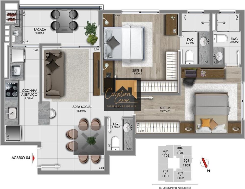 Apartamento à venda com 2 quartos, 79m² - Foto 4