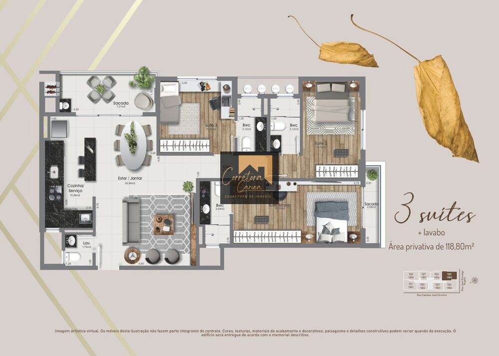 Apartamento, 3 quartos, 118 m² - Foto 3