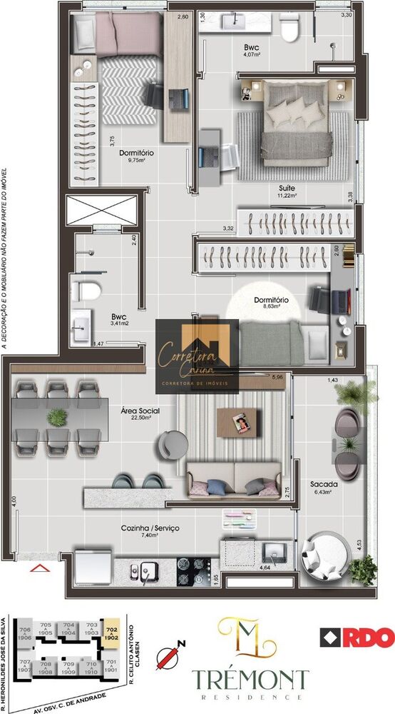 Apartamento à venda com 3 quartos, 86m² - Foto 3