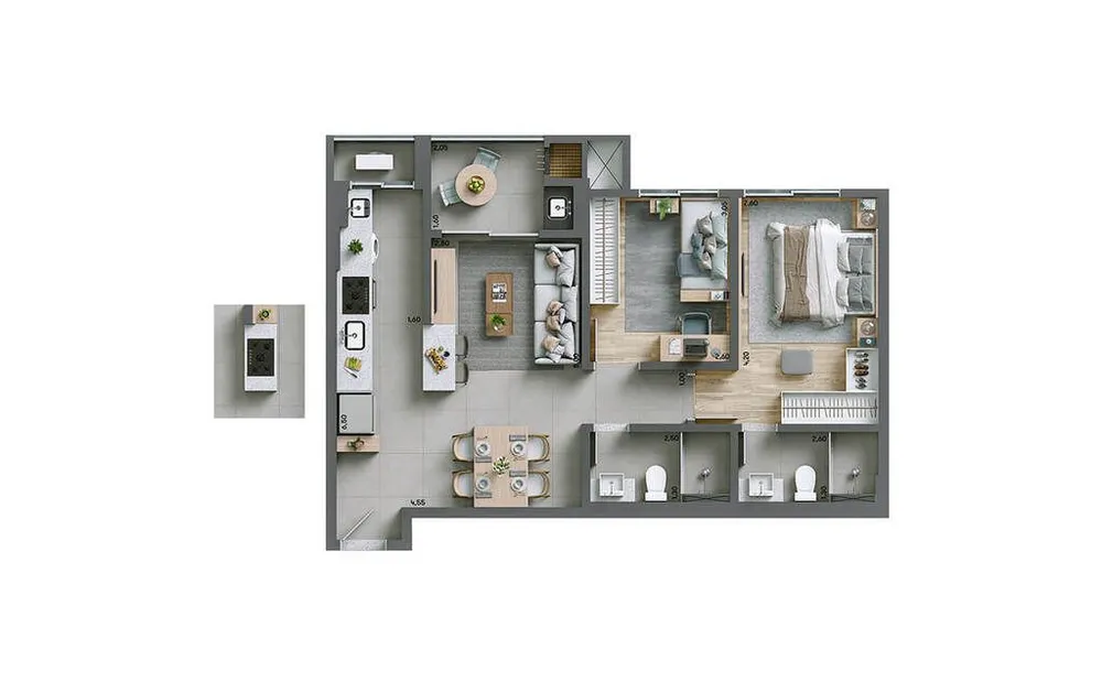 Apartamento, 2 quartos, 69 m² - Foto 16