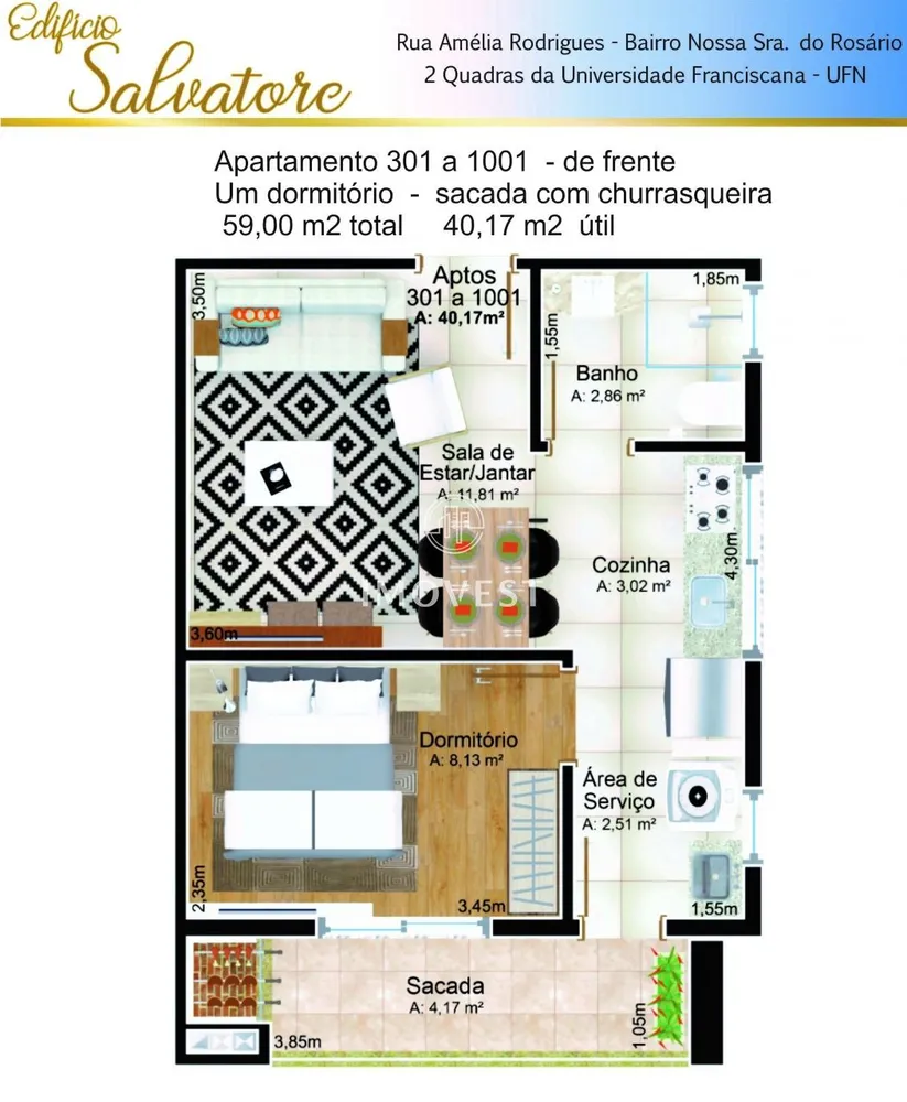 Apartamento, 1 quarto, 40 m² - Foto 3