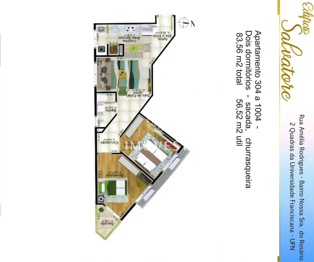 Apartamento, 2 quartos, 56 m² - Foto 3