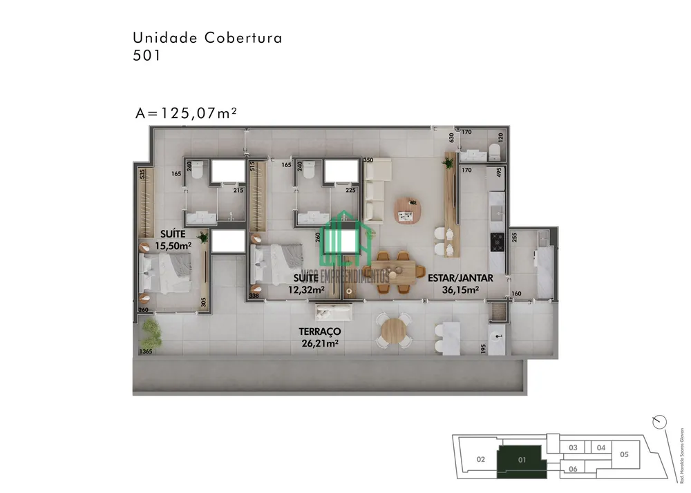 Cobertura, 2 quartos, 125 m² - Foto 3