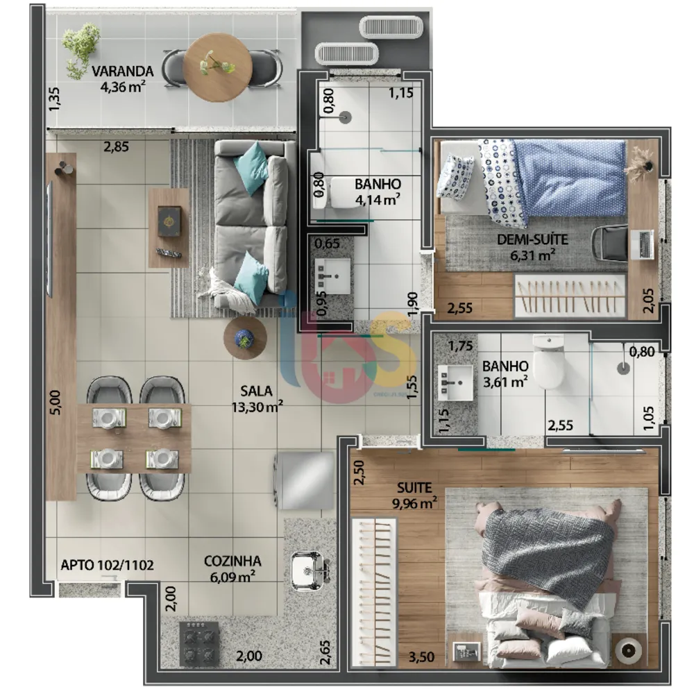Apartamento, 2 quartos, 50 m² - Foto 8