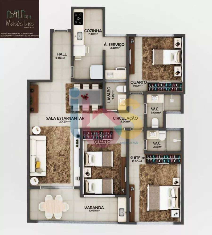 Apartamento à venda com 2 quartos, 100m² - Foto 2