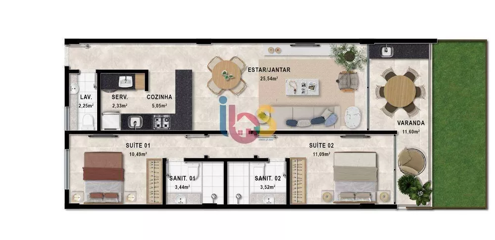 Apartamento à venda com 2 quartos, 120m² - Foto 11