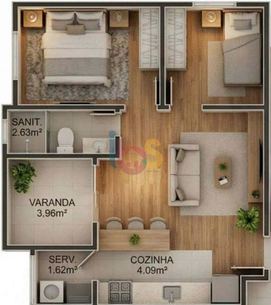 Apartamento, 2 quartos, 43 m² - Foto 2