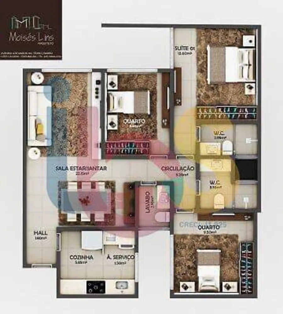 Apartamento, 2 quartos, 100 m² - Foto 3