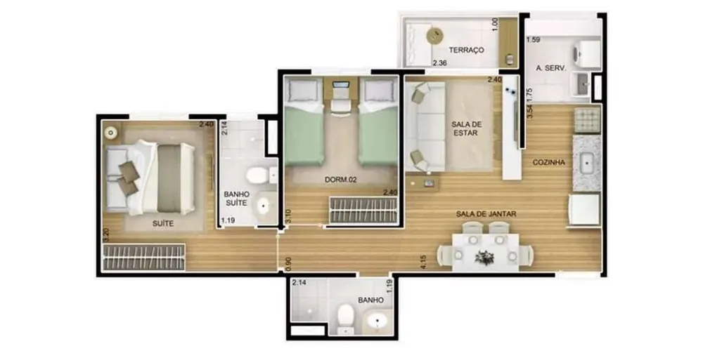 Apartamento, 2 quartos, 52 m² - Foto 11
