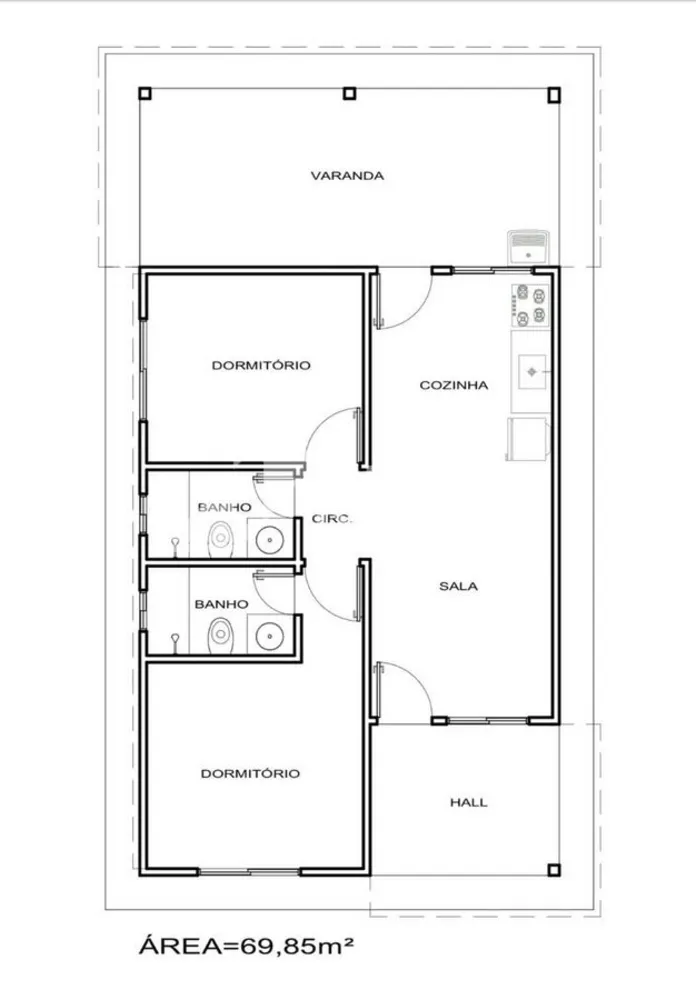Casa, 2 quartos, 70 m² - Foto 5