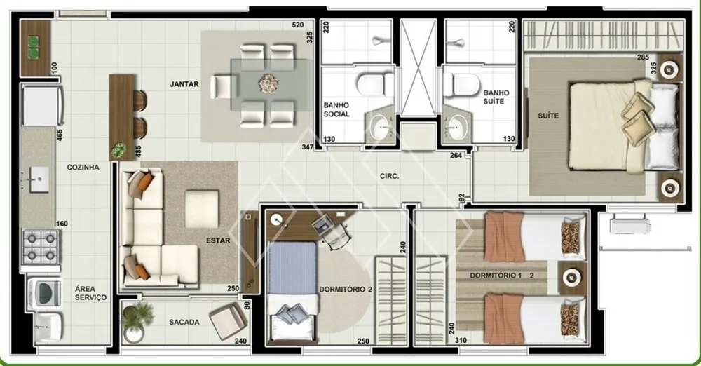 Apartamento, 3 quartos, 69 m² - Foto 1
