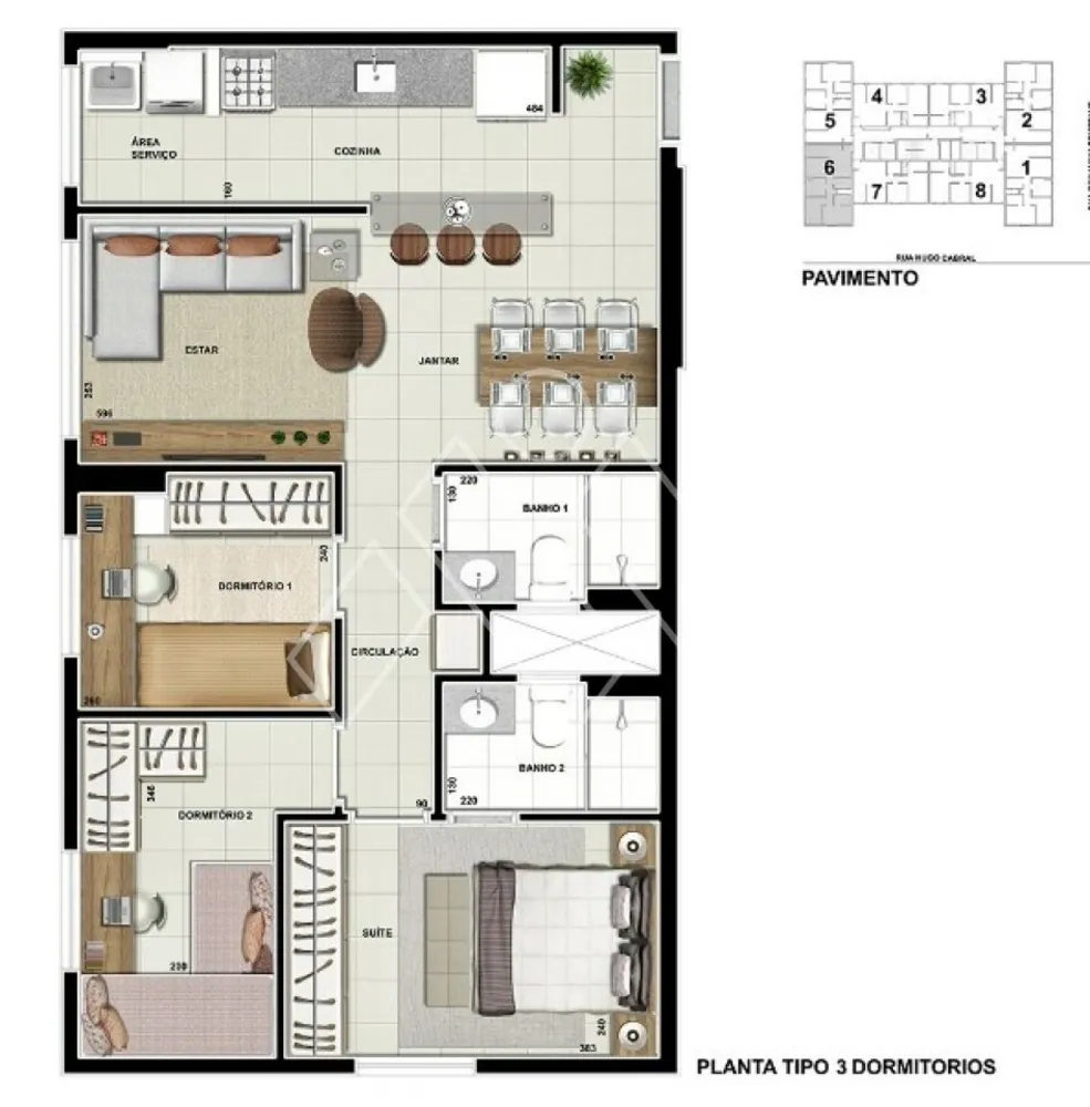 Apartamento, 3 quartos, 66 m² - Foto 6