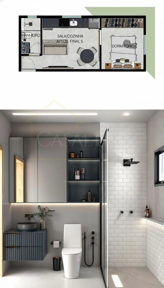 Apartamento, 1 quarto, 22 m² - Foto 8