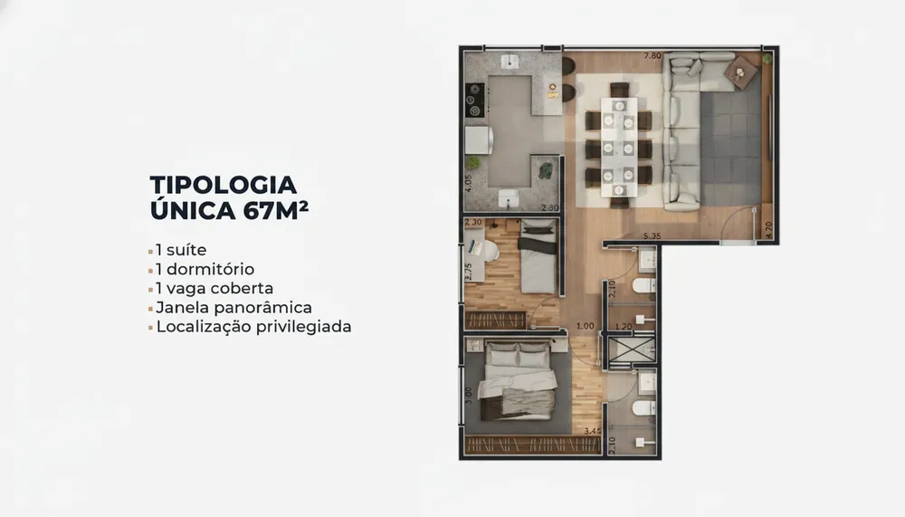 Apartamento, 2 quartos, 67 m² - Foto 3