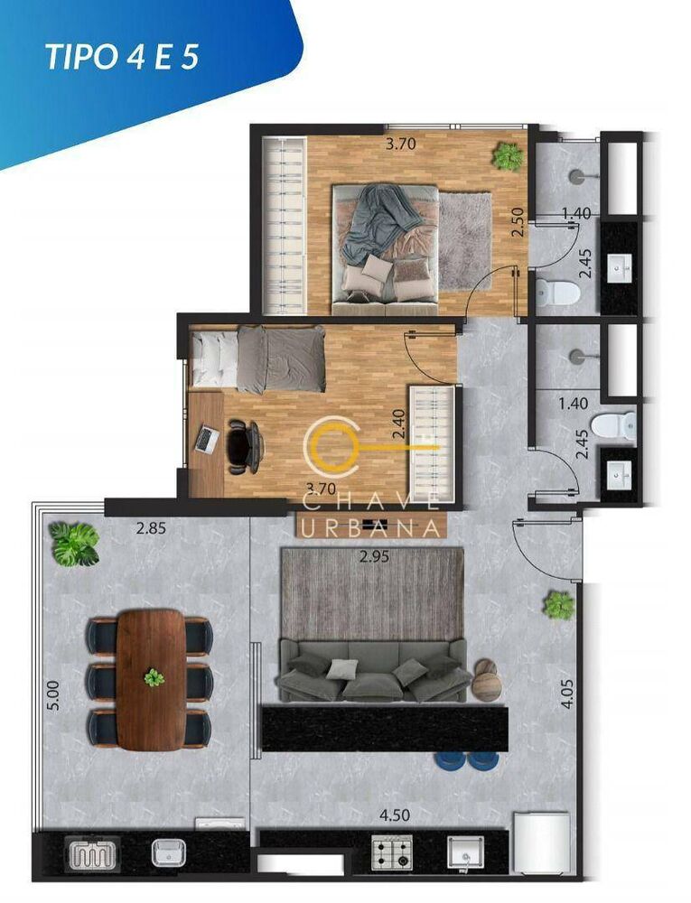 Apartamento, 2 quartos, 70 m² - Foto 2