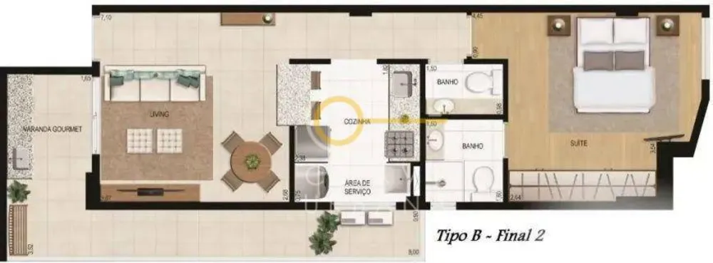 Apartamento, 1 quarto, 58 m² - Foto 9
