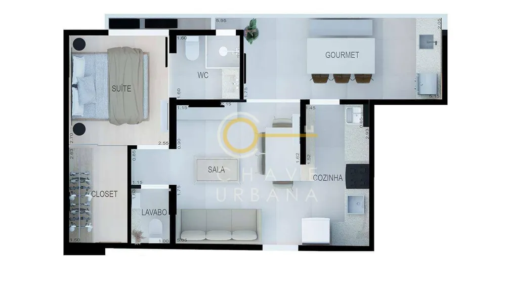 Apartamento, 1 quarto, 64 m² - Foto 12