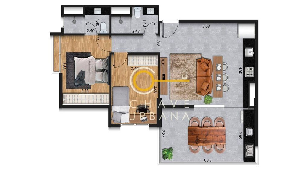 Apartamento, 2 quartos, 68 m² - Foto 1