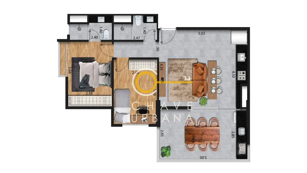 Apartamento, 2 quartos, 68 m² - Foto 11