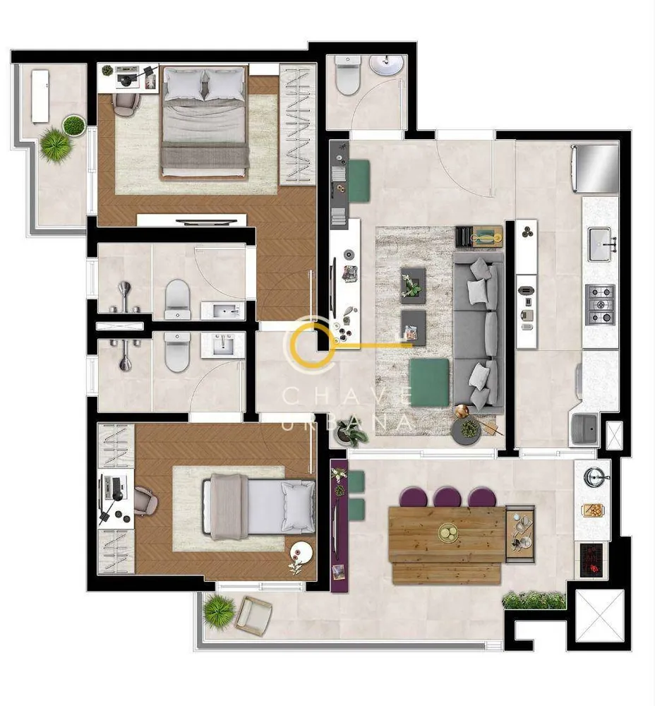 Apartamento, 1 quarto, 54 m² - Foto 8