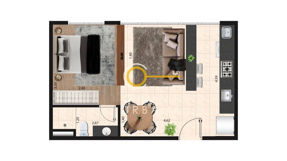 Apartamento, 1 quarto, 37 m² - Foto 12