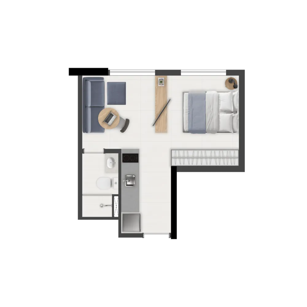 Apartamento, 1 quarto, 17 m² - Foto 16
