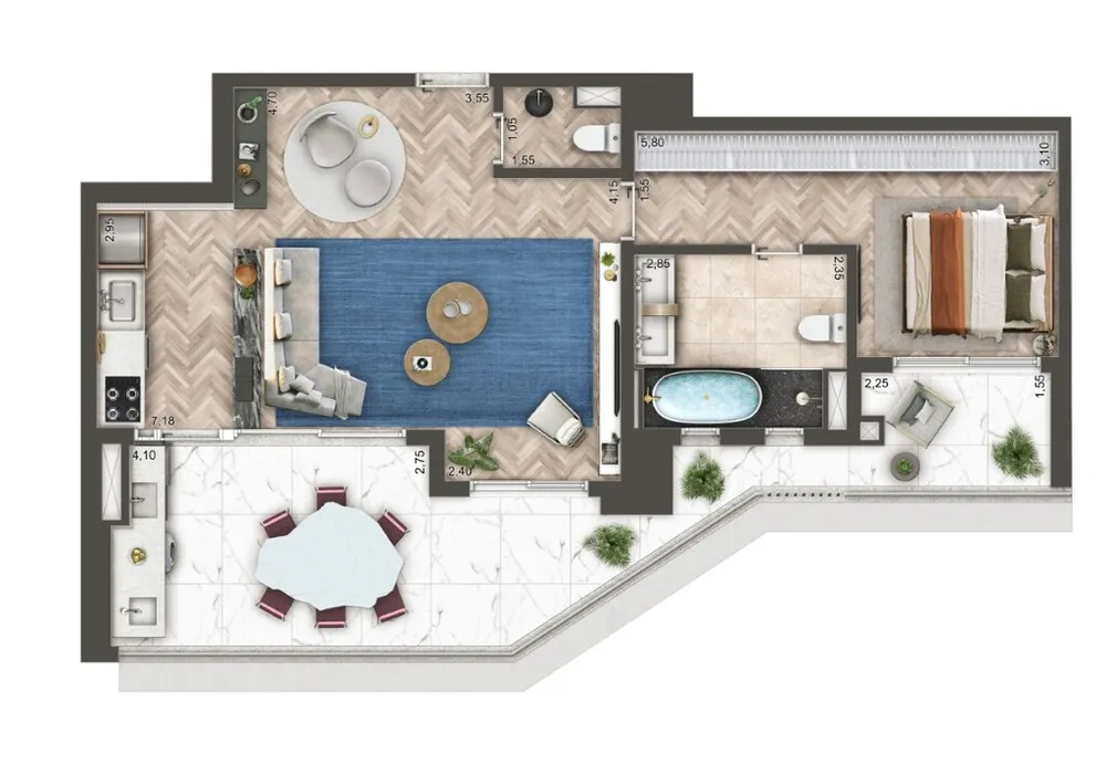 Apartamento, 1 quarto, 101 m² - Foto 12