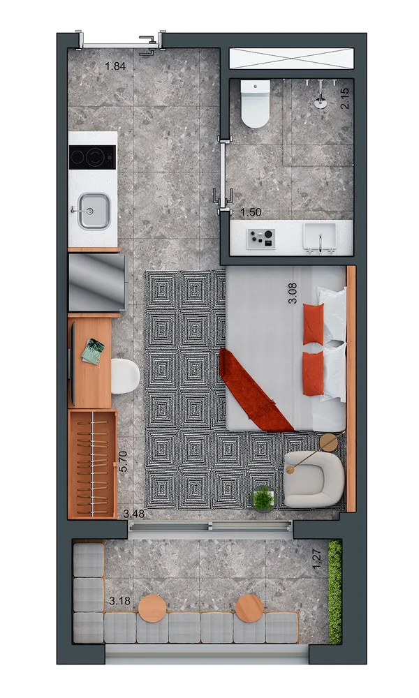 Apartamento, 1 quarto, 27 m² - Foto 7