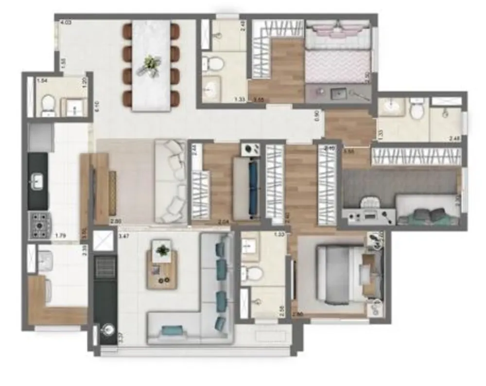 Cobertura, 4 quartos, 201 m² - Foto 1